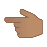 Backhand Index Pointing Left Emoji with Medium Skin Tone, Google style
