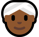 Woman Wearing Turban Emoji with Medium-Dark Skin Tone, Microsoft style