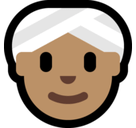 Woman Wearing Turban Emoji with Medium Skin Tone, Microsoft style