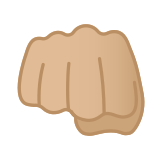 Oncoming Fist Emoji with Medium-Light Skin Tone, Google style