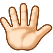 Hand with Fingers Splayed Emoji with Light Skin Tone, Samsung style