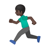 Man Running Emoji with Dark Skin Tone, Google style