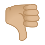 Thumbs Down Emoji with Medium-Light Skin Tone, Google style
