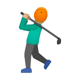 Man Golfing Emoji with Medium-Light Skin Tone, Google style