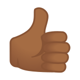 Thumbs Up Emoji with Medium-Dark Skin Tone, Google style