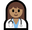 Woman Health Worker Emoji with Medium Skin Tone, Microsoft style