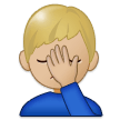 Man Facepalming Emoji with Medium-Light Skin Tone, Samsung style