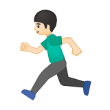 Man Running Emoji with Light Skin Tone, Google style