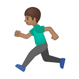 Man Running Emoji with Medium Skin Tone, Google style