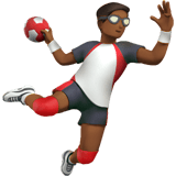 Man Playing Handball Emoji with Medium-Dark Skin Tone, Apple style