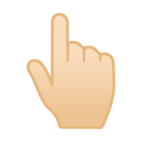 Backhand Index Pointing Up Emoji with Light Skin Tone, Google style