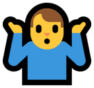 Man Shrugging Emoji, Microsoft style
