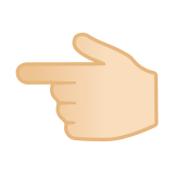 Backhand Index Pointing Left Emoji with Light Skin Tone, Google style