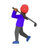 Woman Golfing Emoji with Medium-Dark Skin Tone, Google style