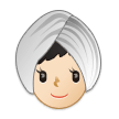 Woman Wearing Turban Emoji with Light Skin Tone, Samsung style