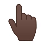 Backhand Index Pointing Up Emoji with Dark Skin Tone, Google style