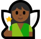 Woman Fairy Emoji with Medium-Dark Skin Tone, Microsoft style