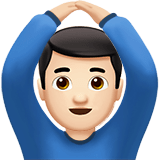 Man Gesturing Ok Emoji with Light Skin Tone, Apple style