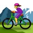 Woman Mountain Biking Emoji, Samsung style