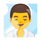 Man in Steamy Room Emoji, Google style