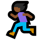 Woman Running Emoji with Medium-Dark Skin Tone, Microsoft style