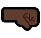 Right-Facing Fist Emoji with Dark Skin Tone, Microsoft style