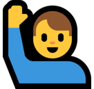 Man Raising Hand Emoji, Microsoft style