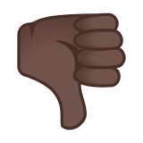 Thumbs Down Emoji with Dark Skin Tone, Google style