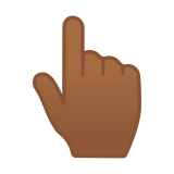 Backhand Index Pointing Up Emoji with Medium-Dark Skin Tone, Google style