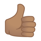 Thumbs Up Emoji with Medium Skin Tone, Google style