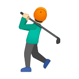 Man Golfing Emoji with Light Skin Tone, Google style