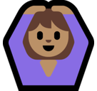 Person Gesturing Ok Emoji with Medium Skin Tone, Microsoft style