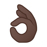 Ok Hand Emoji with Dark Skin Tone, Google style