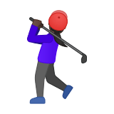 Woman Golfing Emoji with Dark Skin Tone, Google style