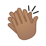 Clapping Hands Emoji with Medium Skin Tone, Google style
