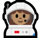 Woman Astronaut Emoji with Medium Skin Tone, Microsoft style