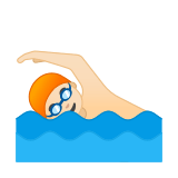 Man Swimming Emoji with Light Skin Tone, Google style