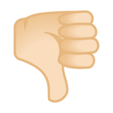Thumbs Down Emoji with Light Skin Tone, Google style