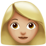 Woman Emoji with Medium-Light Skin Tone, Apple style