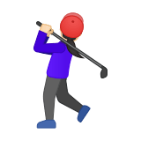 Woman Golfing Emoji with Light Skin Tone, Google style