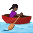 Woman Rowing Boat Emoji with Dark Skin Tone, Samsung style