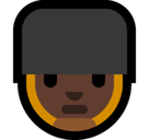 Guard Emoji with Dark Skin Tone, Microsoft style