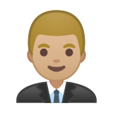 Man Office Worker Emoji with Medium-Light Skin Tone, Google style