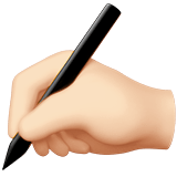 Writing Hand Emoji with Light Skin Tone, Apple style