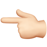 Backhand Index Pointing Left Emoji with Light Skin Tone, Apple style