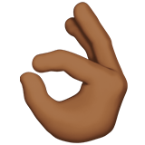 Ok Hand Emoji with Medium-Dark Skin Tone, Apple style