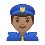Man Police Officer Emoji with Medium Skin Tone, Google style