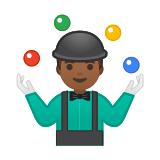 Man Juggling Emoji with Medium-Dark Skin Tone, Google style