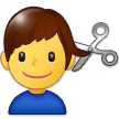 Man Getting Haircut Emoji, Samsung style