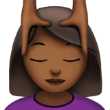Woman Getting Massage Emoji with Medium-Dark Skin Tone, Apple style